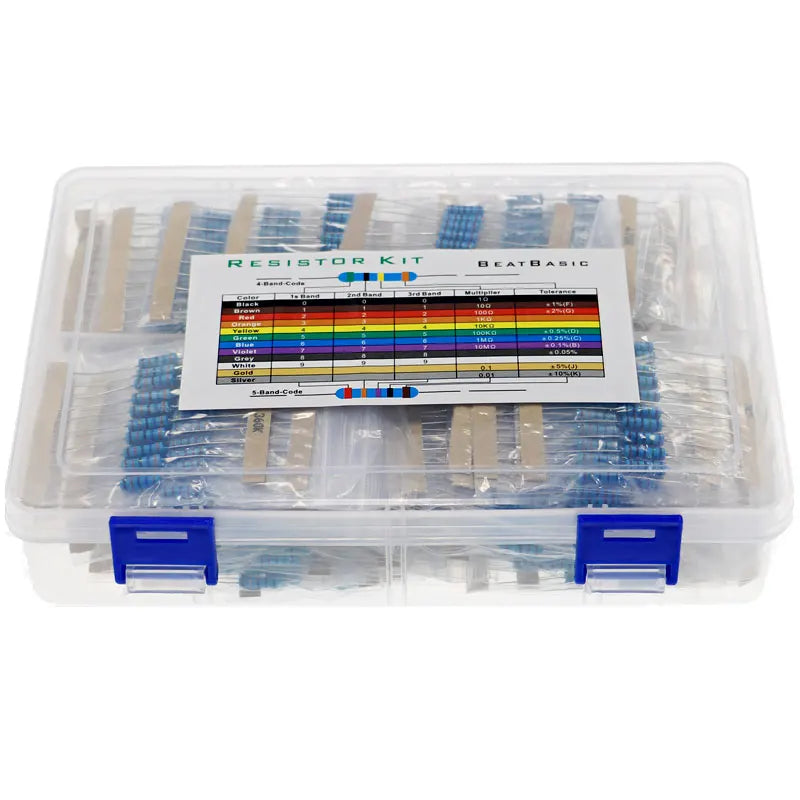 1000Pcs/lot 100 Values 1 ohm-1M ohm 1W 1% Metal Film Resistor Resistance Assortment Kit Set