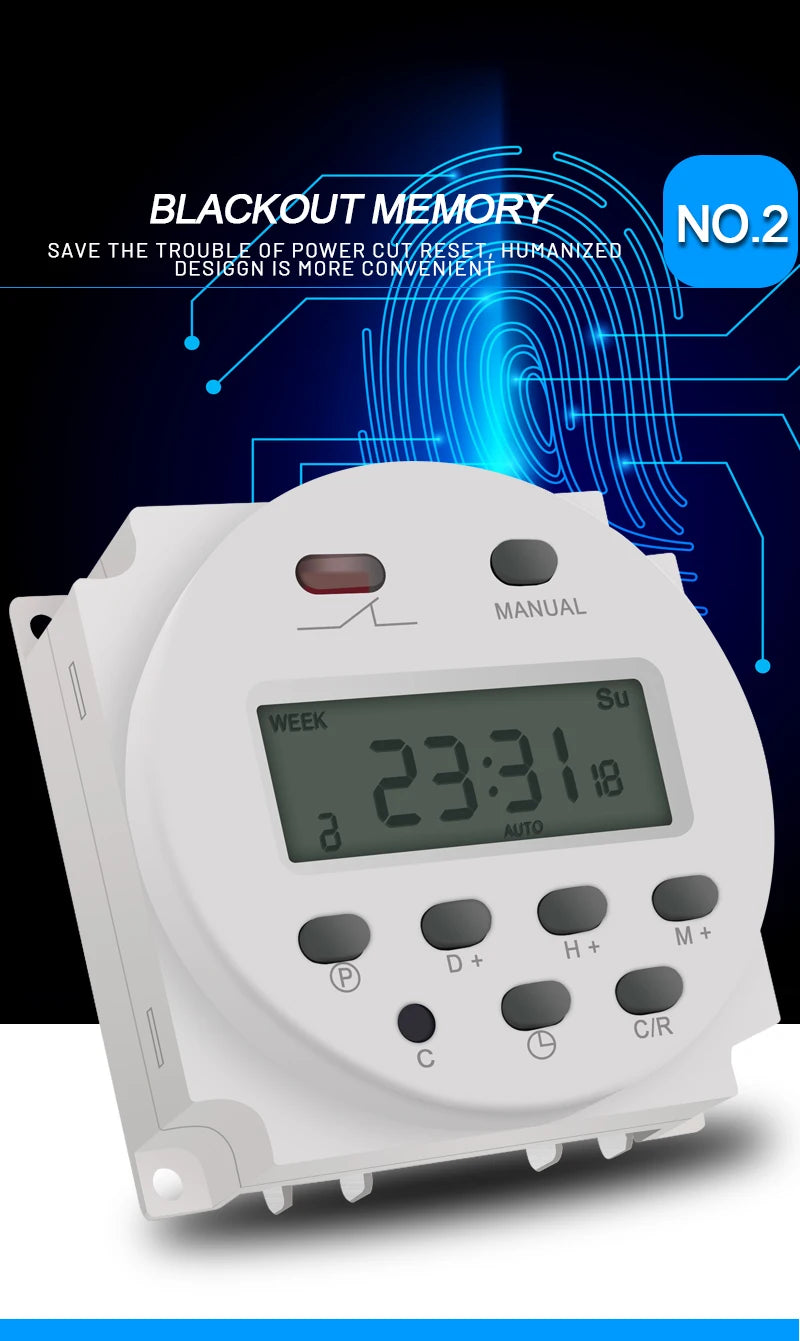 CN101A LCD Time Switch 12V 24V 110V 220V Time Relay Street Lamp Lillboard Power Supply Timer