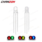 100 Pcs 5mm Led Diode Bicolor Two Color Red Green Blue Commmon Anode Cathode 2V 3V 20mA F5 Light Emitting Lamp Blub For DIY PCB