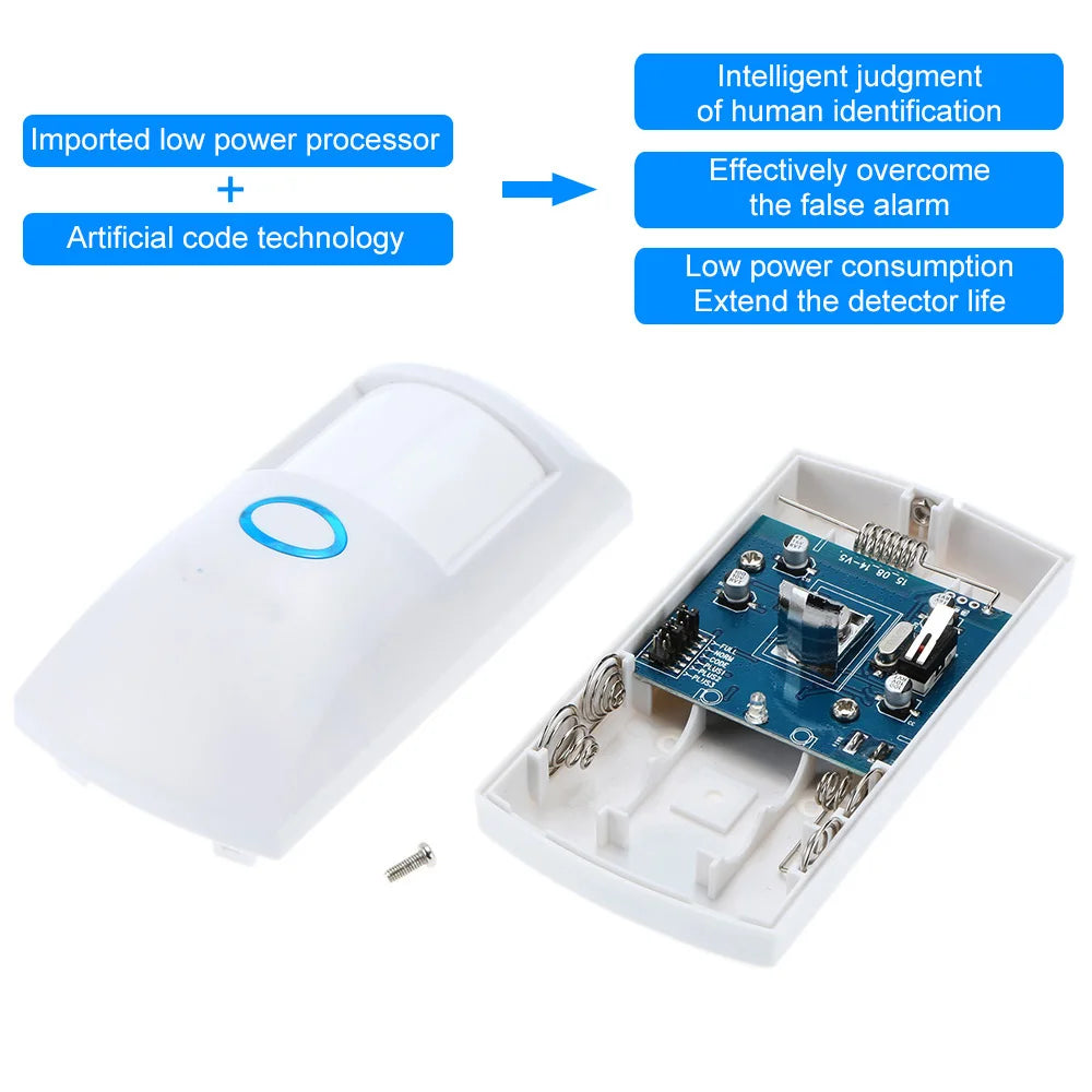 Auto PIR Sensor Dual Infrared IR Wireless Motion Detector 433Mhz RF Sensor Smart Home Automation Safety Alarm System