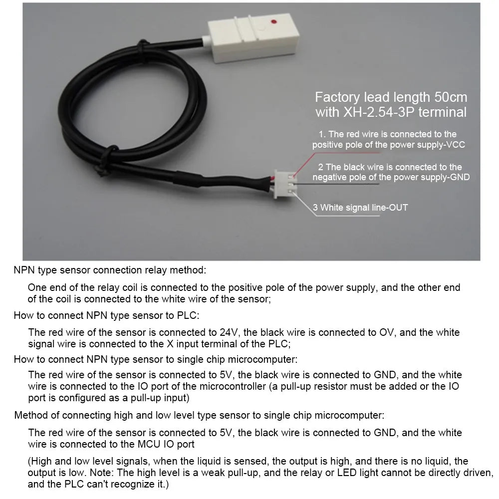Water Level Detector Capacitor Liquid Level Sensor Switch Induction Non-contact Liquid Level Detection