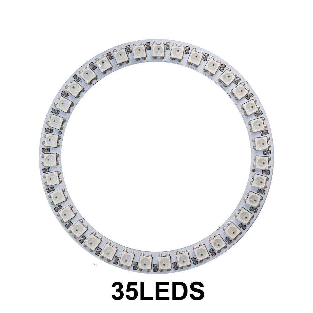 WS2812B 8/16/24/35/45LEDs Pixel Ring SP110E Controller USB Kit RGB Ring Individul AddressabIe WS2812 IC BuiIt-in Lights DC5V