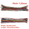 10PCS Mini Micro JST 1.25 2/3/4/5/6/7/8/9/10 Pin Female Plug Connector with Wire 1.25MM 10cm 15cm 20cm Single/double Head Tinned