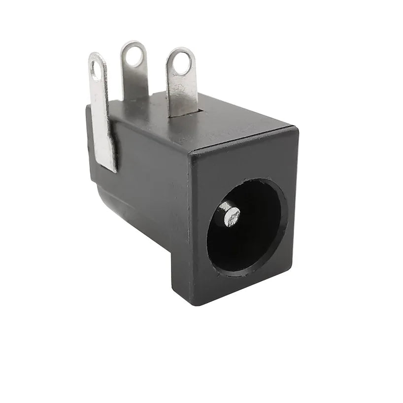 100Pcs DC005 5.5x2.1mm DC Power Supply Jack Socket Female Mount Connector DC-005 2.1mm X 5.5mm Black Barrel-Type PCB Holder