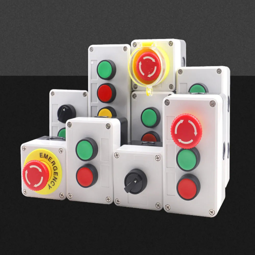 start and stop self-reset Momentary Waterproof button box switch emergency stop industrial control box