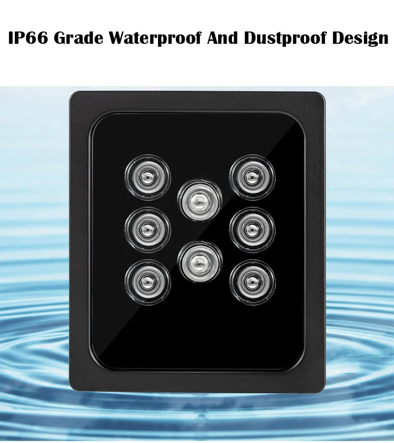 940NM Invisible Illuminator 60M IR Distance 8Array LEDs Infrared Waterproof Night Vision For CCTV Camera 90/60/45/30/15/9 Degree