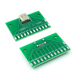 1/2/5Pcs USB-C 24Pin Female Socket Test Board USB 3.1 Connector PCB Base for Arduino Projects