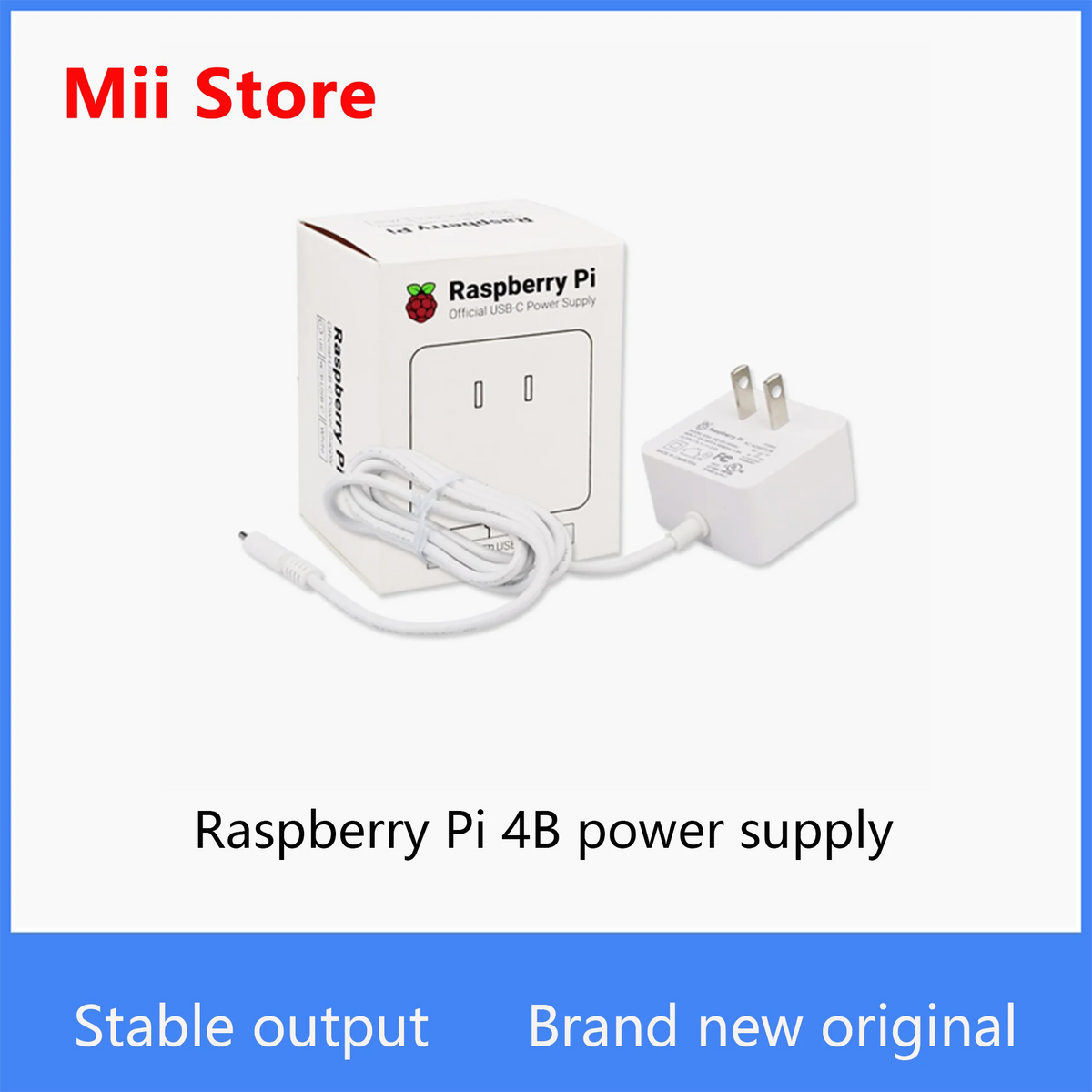 Original Raspberry Pi Official Power Supply 5V3A Type C 15W Output Suitable for Raspberry Pi 4B