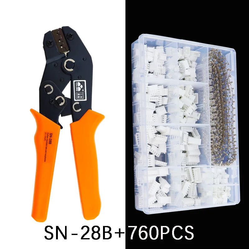 SN-28B Crimping pliers tool set-1550pcs 2.54mm Dupont connectors and crimp pins，460pcs,760pcs 2.54 mm JST-XH JST connector kit