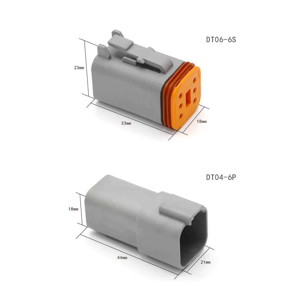 2-12 Pin DT Deutsch Series Waterproof Auto Connector Kits Solid Contacts With Crimping & Removal Tools DT06-2S DT04-2P DT06-3S