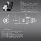10pcs RJ45 Ethercon Connector,Waterproof Panel Mount Connector Ethernet LAN Network Cable Wire Connect Socket for Cat6/6e/5/5e