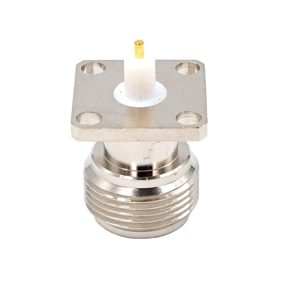 1Pcs N Female Jack 4-Holes Flange PTFE Solder Pannel Mount RF Adapter Connector