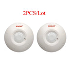 12V Wired PIR Motion Sensor Ceiling Detector 360 Degree Infrared Movement Detection N.O N.C Signal Output Link Wire Alarm System