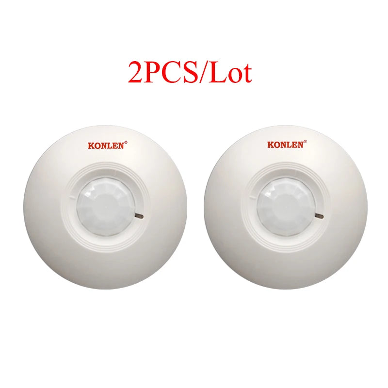 12V Wired PIR Motion Sensor Ceiling Detector 360 Degree Infrared Movement Detection N.O N.C Signal Output Link Wire Alarm System