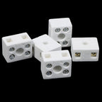 5PCS /Lot 2 Postion 5 Hole Ceramic Wiring Terminal Block High Frequency Porcelain Dual Row Wire Connector