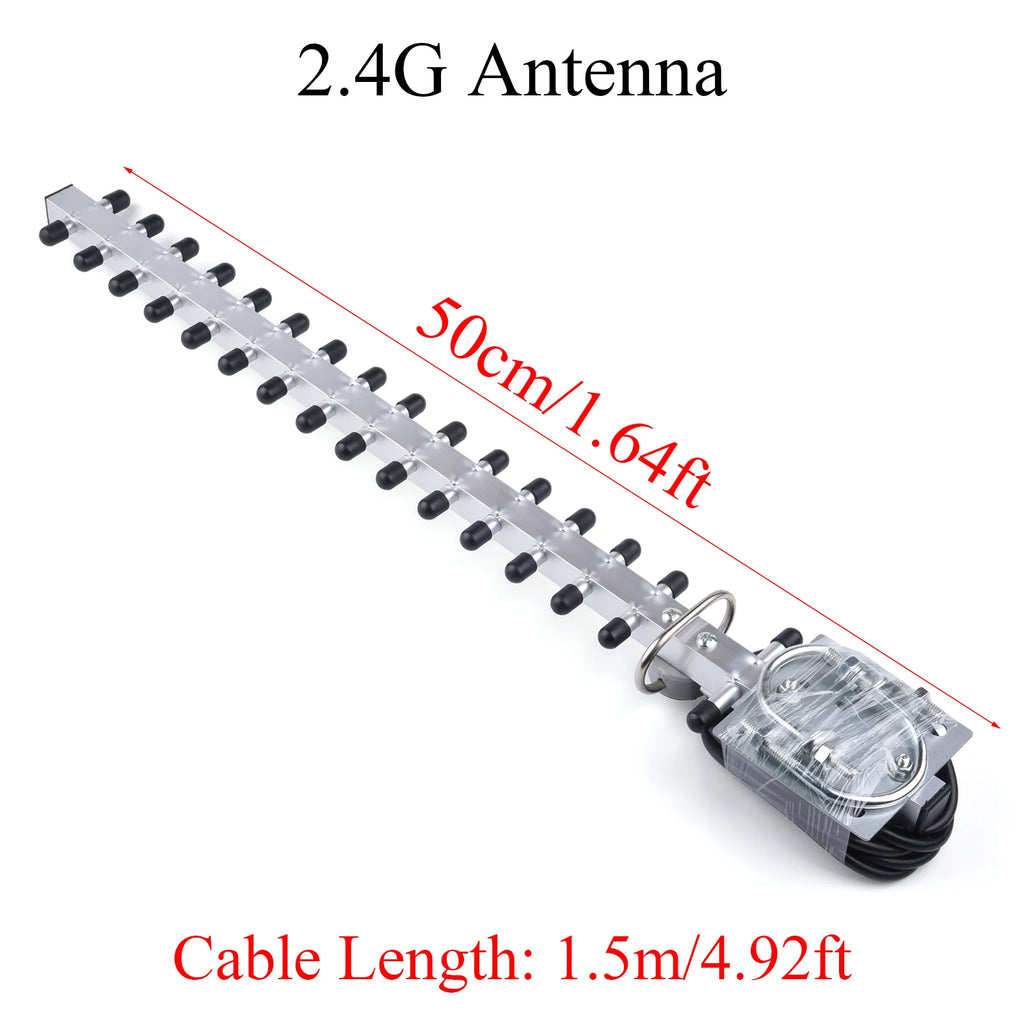 US 25dBi High Gain Dual-Band 4G/2.4G WiFi Yagi Antenna Compatible with RP-SMA/SMA Male Connectors Weatherproof with Cable