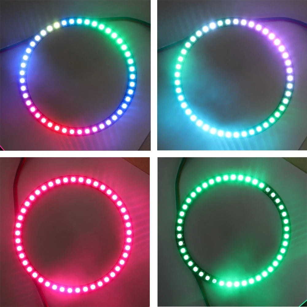 WS2812B 8/16/24/35/45 Leds Pixel Ring Addressable Led Modules WS2812 IC RGB Full Color Round Led Circle DC5V