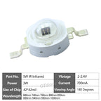 High Power LED Chip IR Infrared 3W 5W 680nm 740nm 800nm 850nm 880nm 940nm 980nm Emitter Diode Light Lamp for Night Vision Camera