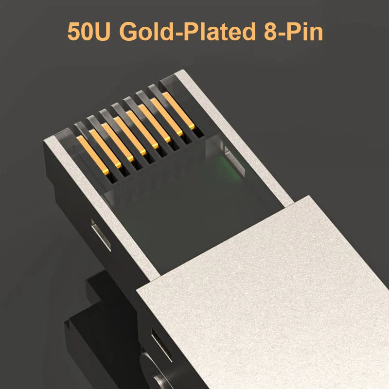 OULLX CAT7 RJ45 Connector 50U No Crimping Tools Required Network Cable Cat6A Cat5e Reuse Module Shielded FTP 8P8C Crimp