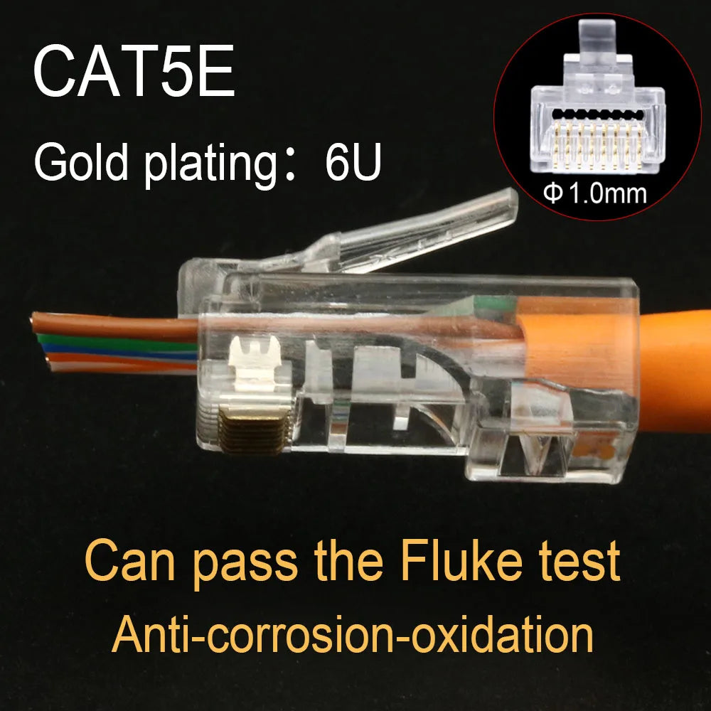 Xintylink RJ45 Connector CAT6 50U/6U Ethernet Cable RG45 Plug CAT5E UTP 8P8C RJ45 CAT6 Network Modular LAN Jack CAT5 Keystone