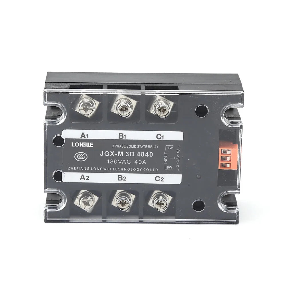Three-Phase Motor Reversing Control Module SSR 10A-100A 32VDC Control 24-480VAC CE DC Forward & Reverse Solid State Relay