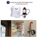 KONLEN LPG Natural Gas Leakage Detector Wireless 433Mhz Sensor With Solenoid Valve