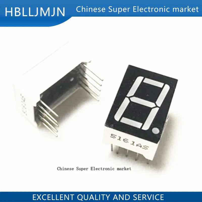 10PCS 0.56inches 7 Segment 1 Digital LED Display Super Red Green Common Cathode  ANODE DIP10 LD-5161BG LD-5161AG