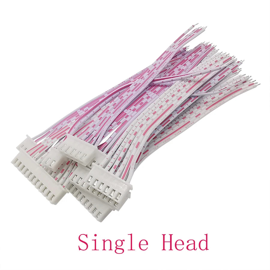 5Pcs XH2.54 XH 2.54mm 2P/3/4/5/6/7/8/9/10/12 Pin Female Plug Terminal Cable JST Wire Connector Single/Double Head Red White Line