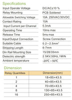 GEYA 4 Channel Relay Module 1 SPDT DIN Rail Mount 12V 24V DC/AC Interface Relay Module 220V 230V 5VDC