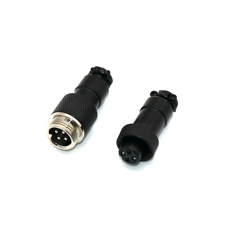 Angitu Electroplated GX12 Aviator GX 12 Connector Plug Butting Docking 4 core Male&Female Red Blue Black White Yellow
