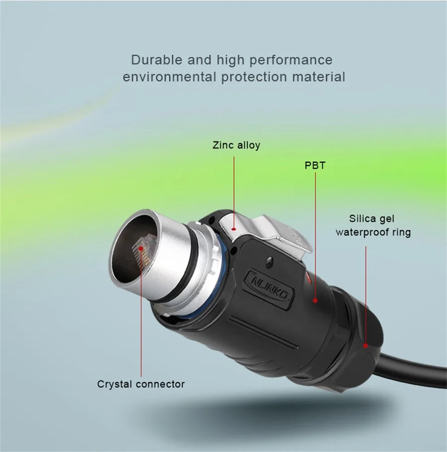Cnlinko LP24 M24 Waterproof Ethernet RJ45 Connector Plug Receptacle Cat5e 8pin Signal Connector for Network Telecom LED Billboar