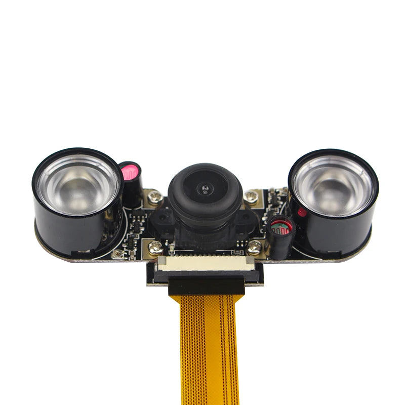 Raspberry Pi Zero 5MP Camera Wide Angle 130° Webcam Module Night Vision Camera + 2pcs IR Lights for Raspberry Pi Zero 2 W 1.3