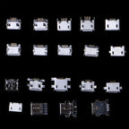 240Pcs 24 Models Micro USB Connector Socket Jack MP3/4/5 Moblie Phone And Mobile Power Ban Assorted Kit SMD DIP Socket Set