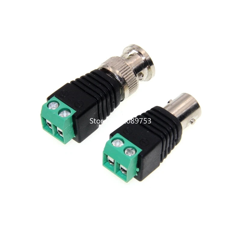 2PCS BNC Male Female Connector Coax Cat5 to BNC Female Plug for Video Balun CCTV Camera Acces