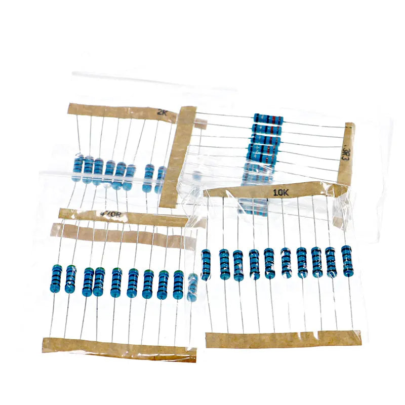 1000Pcs/lot 100 Values 1 ohm-1M ohm 1W 1% Metal Film Resistor Resistance Assortment Kit Set