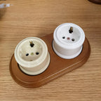 EU Ceramic Rotary Switch Wall Lamp Smart Light Knob Switch EU Socket 10A 250V For Home Decoration
