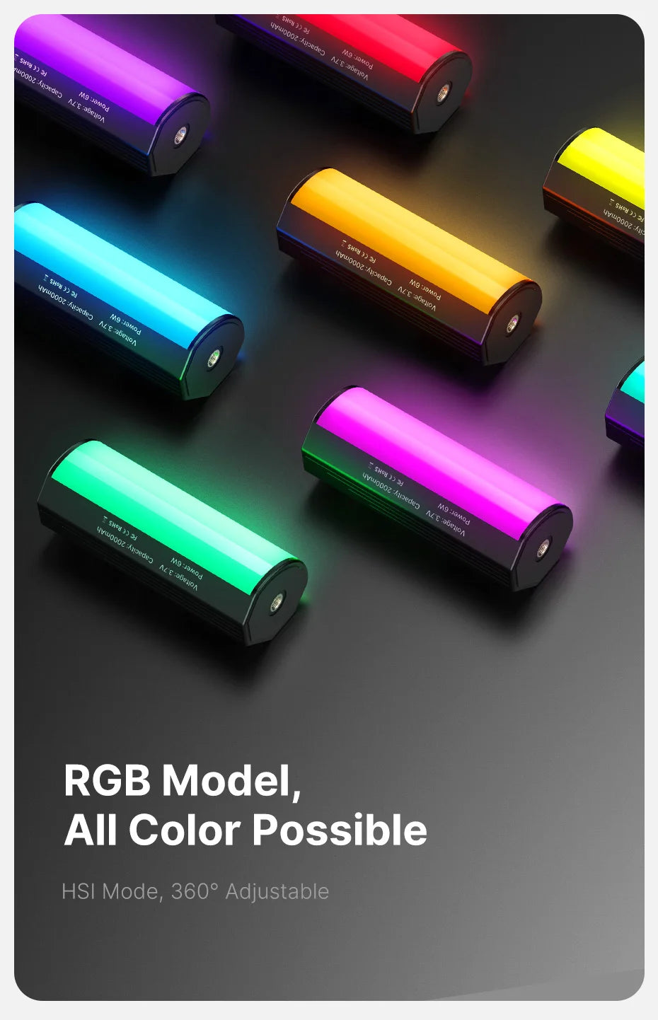 Ulanzi i-Light Mini RGB Tube Light Handheld led Photography Stick Video Fill Lamp Magnetic 2500-9000K for Vlog Youtube