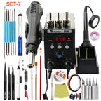 2 in 1 Soldering Station 8586  Digital Display SMD Rework Hot Air Gun Solder Iron 220V ESD Welding Desoldering Repair Tools