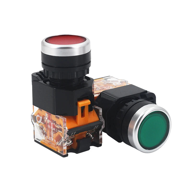 1pcs LA38 Push Button Switch Self-locking Start Power Switch On Off Self-returning Jog Button 22MM Self-recovery