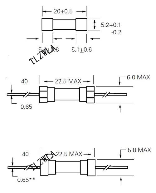 10PCS 5*20mm Axial Glass Fuse Fast Blow 250V With Lead Wire 5*20 F 0.5A/1A/2A/3A/3.15A/4A/5A/6.3A/8A/10A/12A/15A The fuse tube