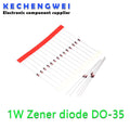 100pcs 1W Zener diode DO-35 1N4728A 3V3 1N4727A 3V0 1N4733A 5V1 1N4732A 4V7 1N4731A 4V3 1N4730A 3V9 1N4729A 3V6