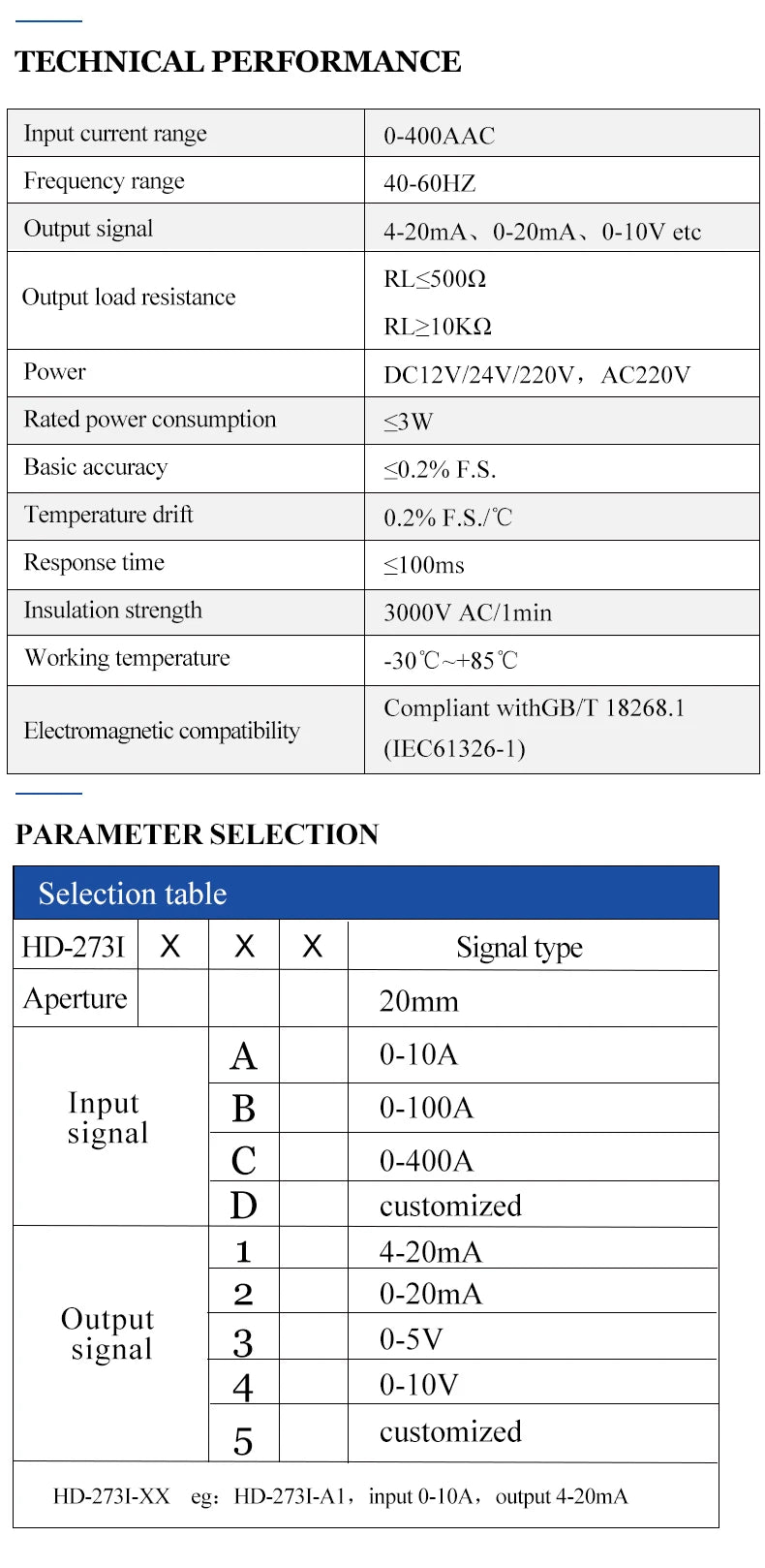 3 phase current transducer three phase current transmitter sensor 5A analog output 4-20mA/0-20mA/0-5V