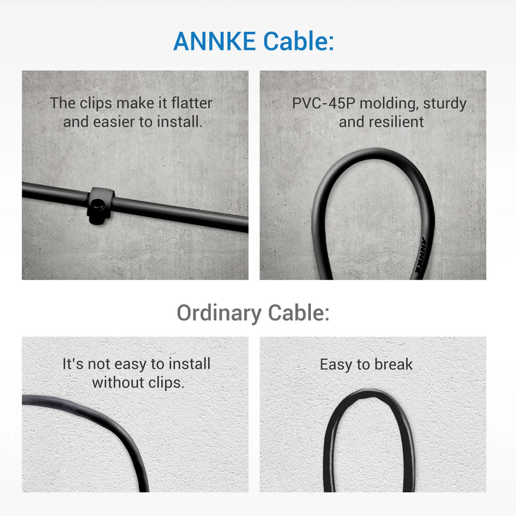 ANNKE 4PCS A Lot 30M 100 Feet BNC Video Power Cable For CCTV AHD Camera DVR Security System Black Surveillance Accessories