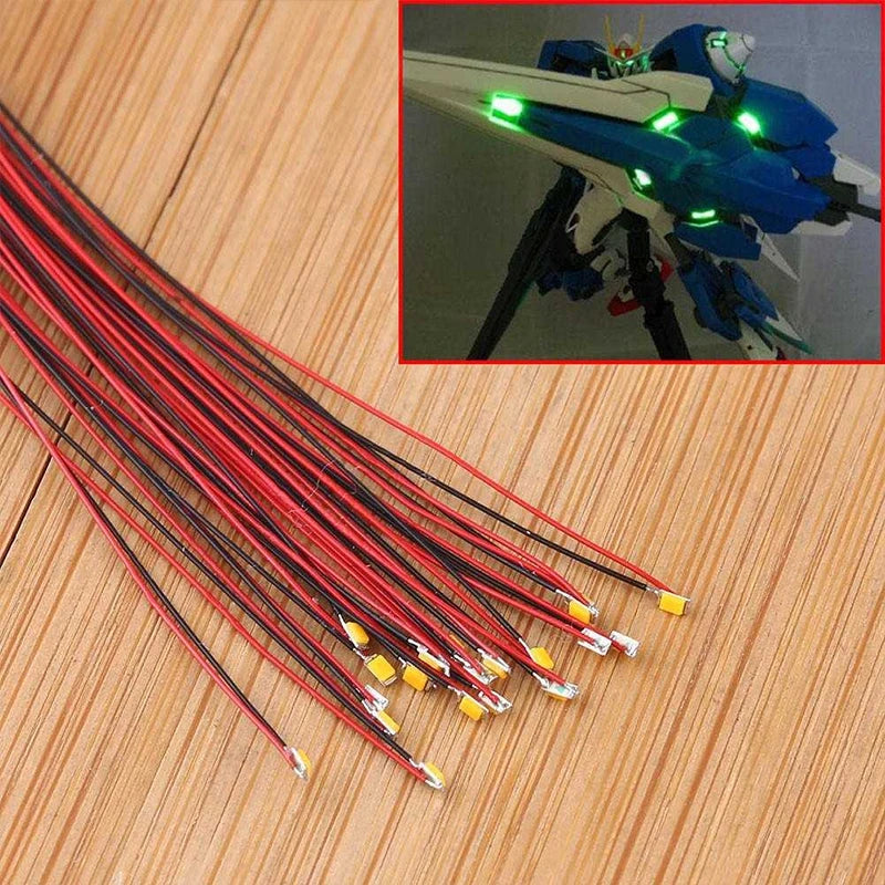 100pcs Dc 3v 12v 0402 0603 1206 Smd Led Diode With Lead Pre Wire Red Wired Pre-soldered Aircraft Up To Car Train Model Light