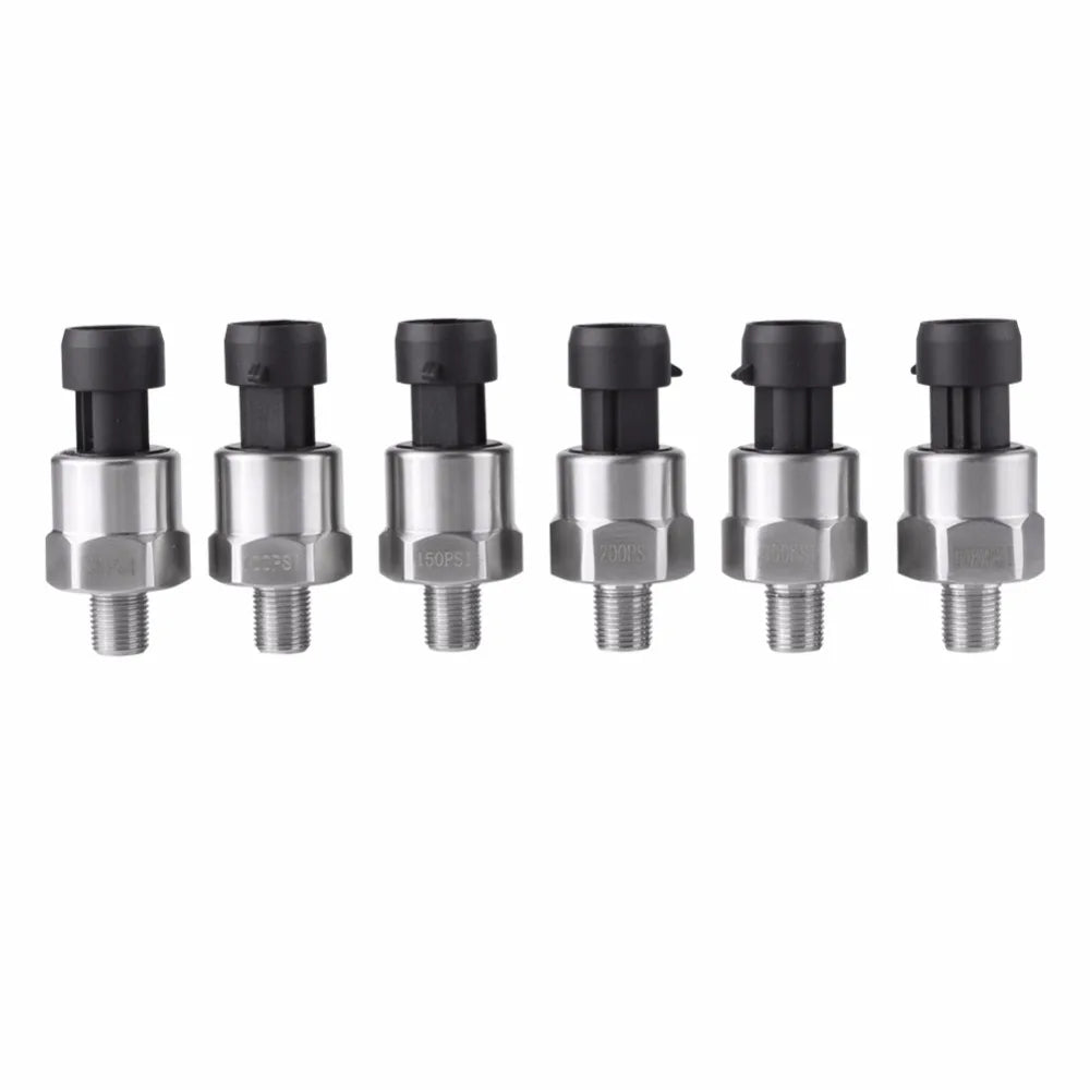 Stainless Steel 1/8" NPT DC 5V Pressure Transducer Sender Sensor For Oil Fuel Water 30/100/150/200/300/500PSI Pressure Senor