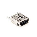 mini usb connector 5 pin Type B female DIP 2 straight-pin PCB soldering socket jack in-line connector