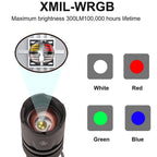 4 in 1 Multicolor Zoom Led White/Red/Green/Blue Lighting Flashlight Outdoor Hunting Photographic Selfie Hiking Camping Totch