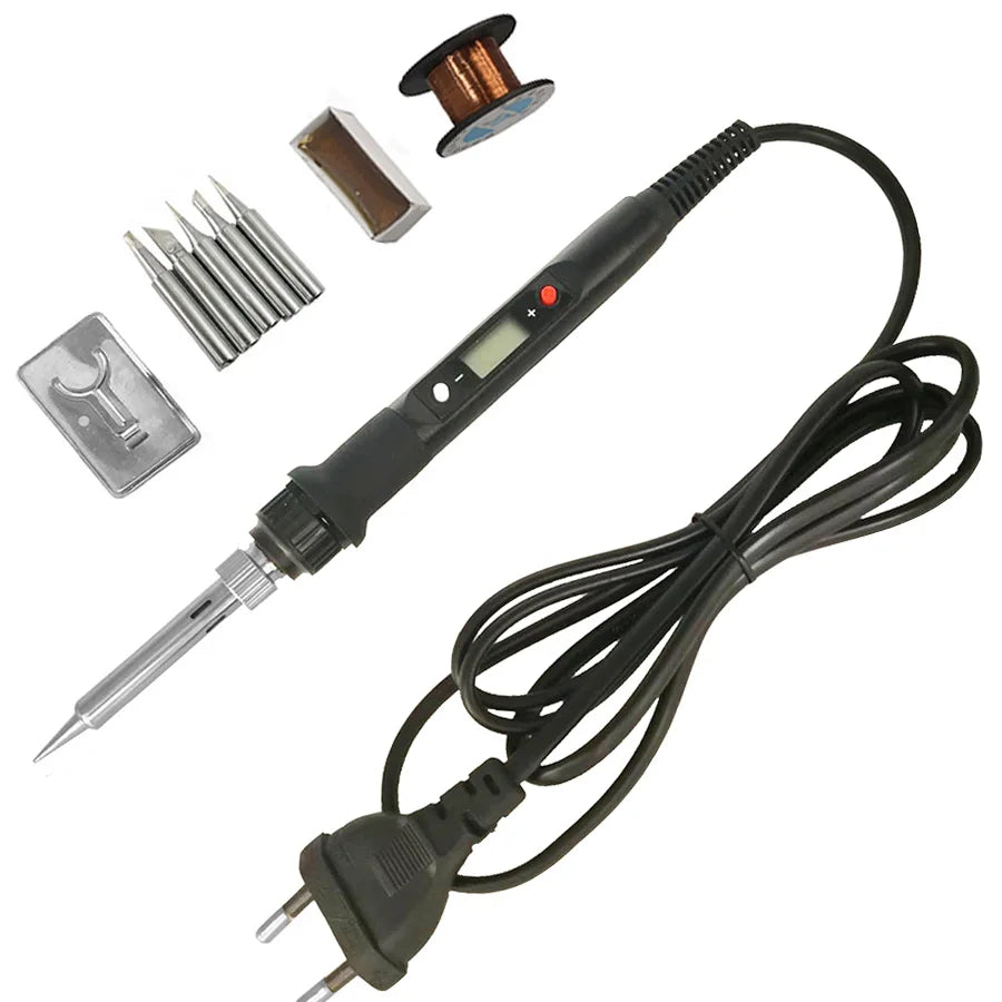 80W Digital Electric Soldering Iron Set Kit Temperature Adjustable 220V 110V  Ceramic Heater Soldering Tips Welding Tool  set