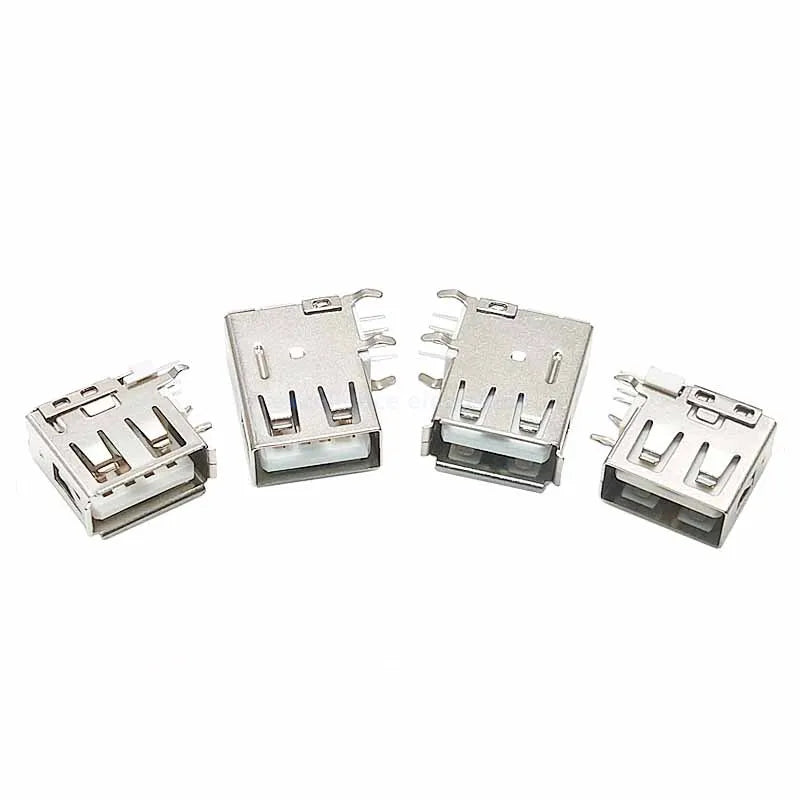 5/10Pcs USB 2.0 Type A Female Connector 90 Degree Right Angle Side Mount PCB Socket Adapter