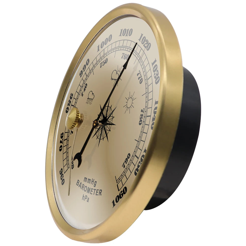 Barometer Air Pressure Gauge Wall Hanging Weather Forecast Station Thermometer Hygrometer for Ships Laboratories Families Tools